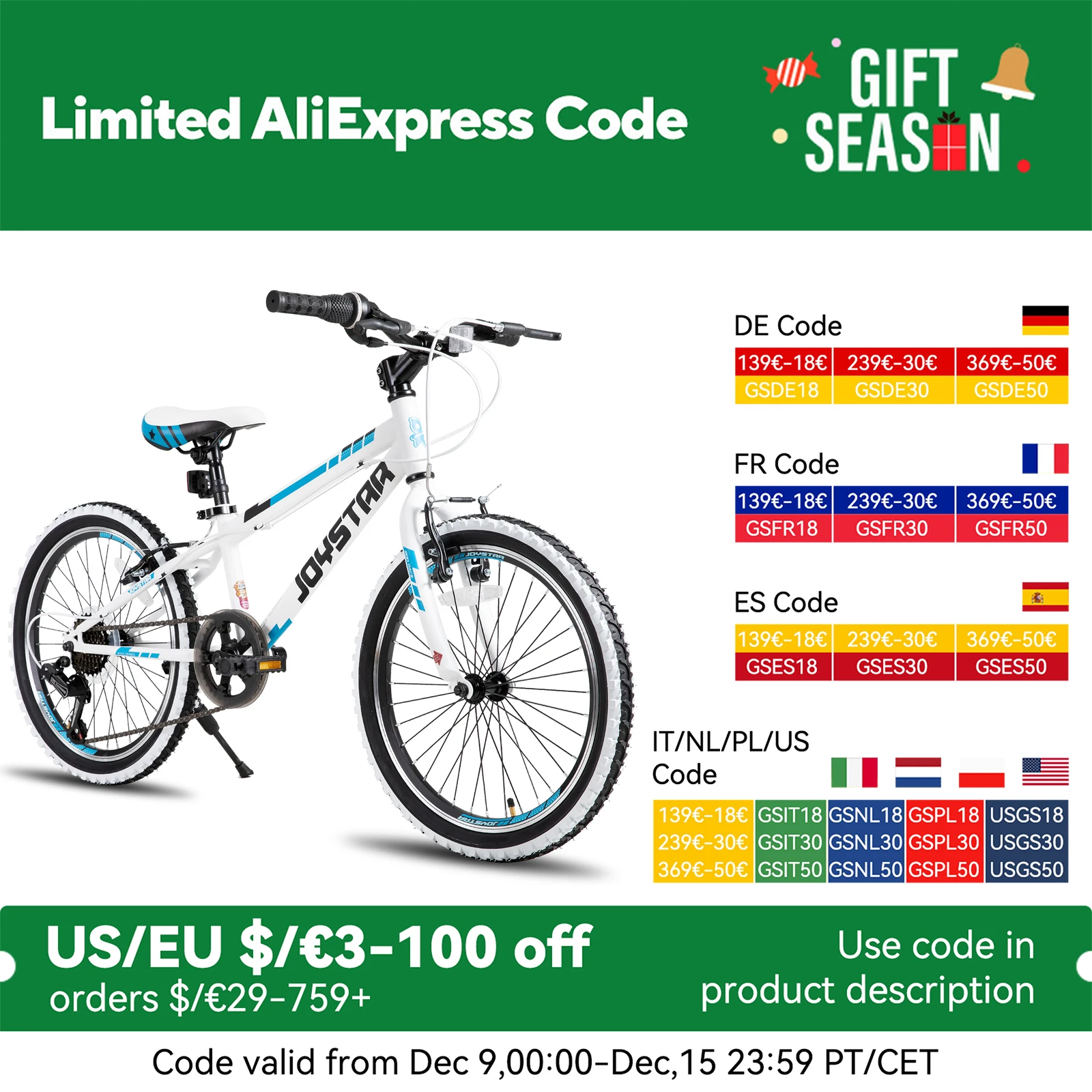 JOYSTAR 20 24 Inch Kids Bike for Boys Girls Ages 7-12 Years Mountain Bike for Kids with 1-Speed/7-Speed Drivetrain,Kids' Bicycle