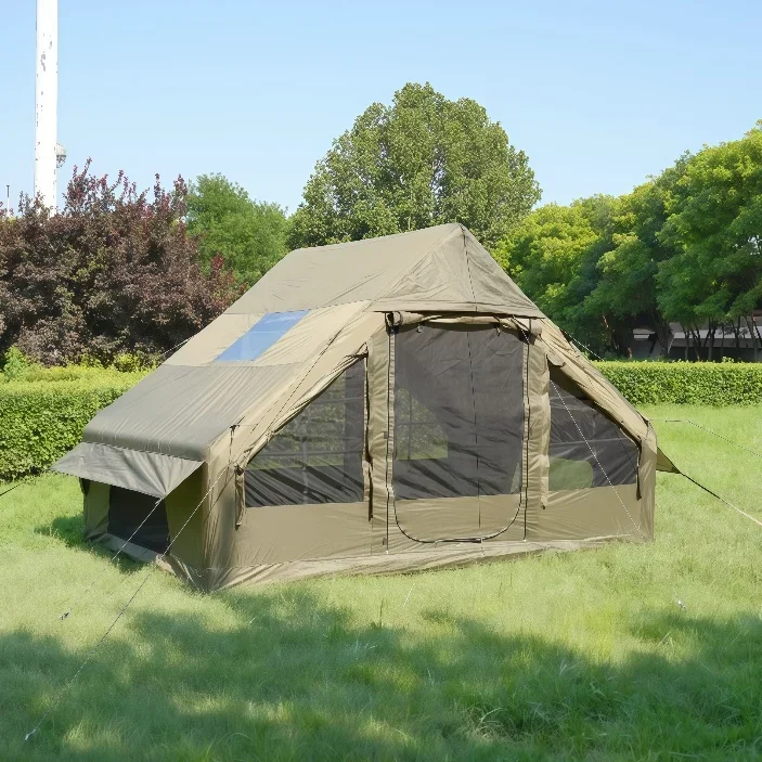 

4-Season Air Inflatable Camping Tent, Windproof Design with Removable Rainfly & Ventilation
