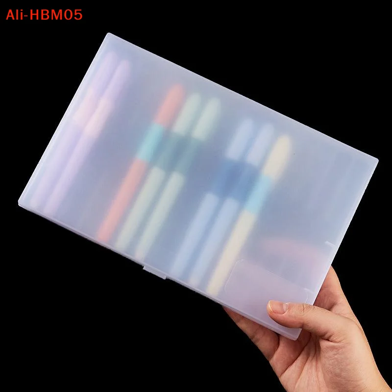 (HB05)MultiSlot Pen Ganized Box Stationery Display Holder Hard Plastic Pencil Case Writing Container School Supply Pen Box Empty