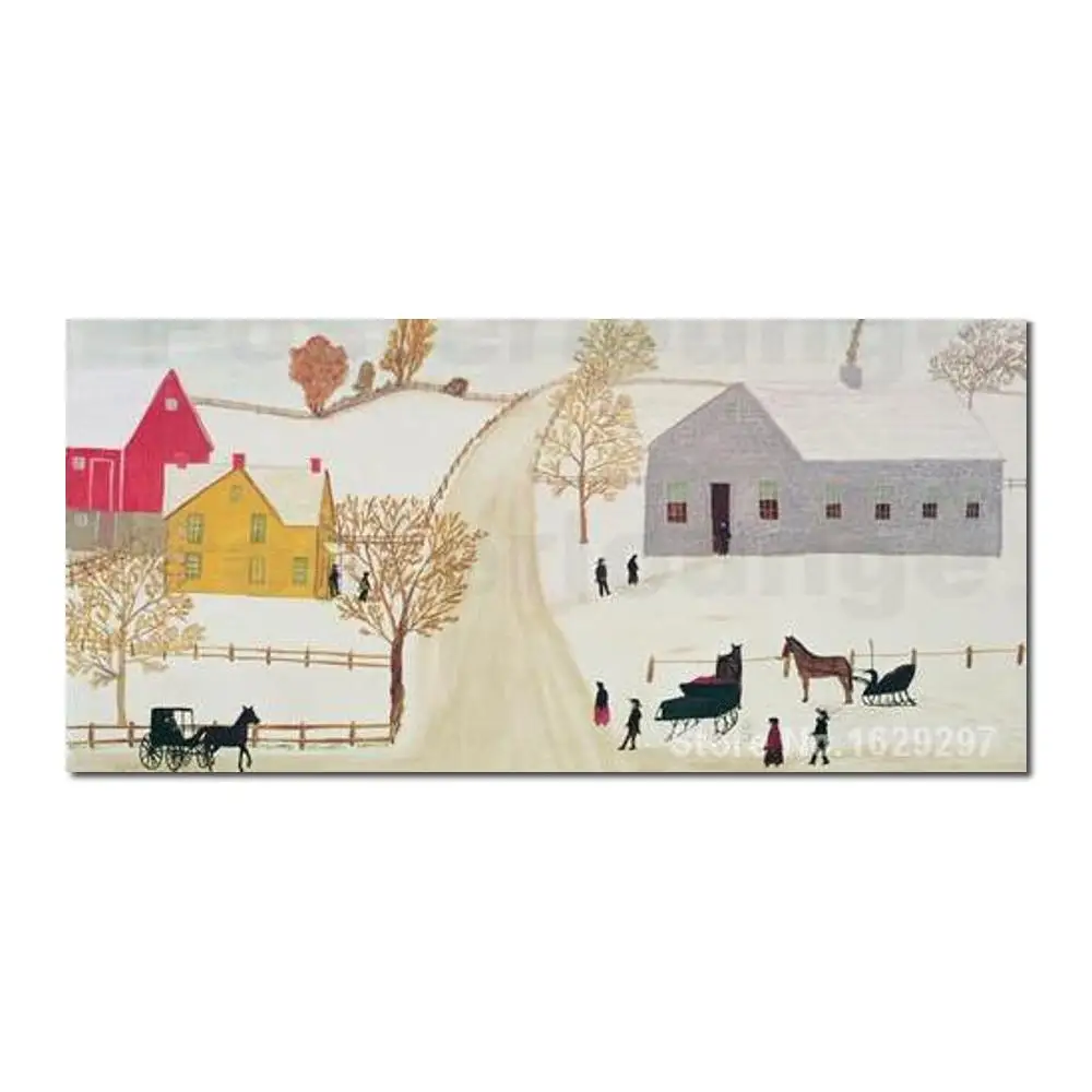 

art for sale Amish Village by Henri Rousseau canvas Handmade High quality