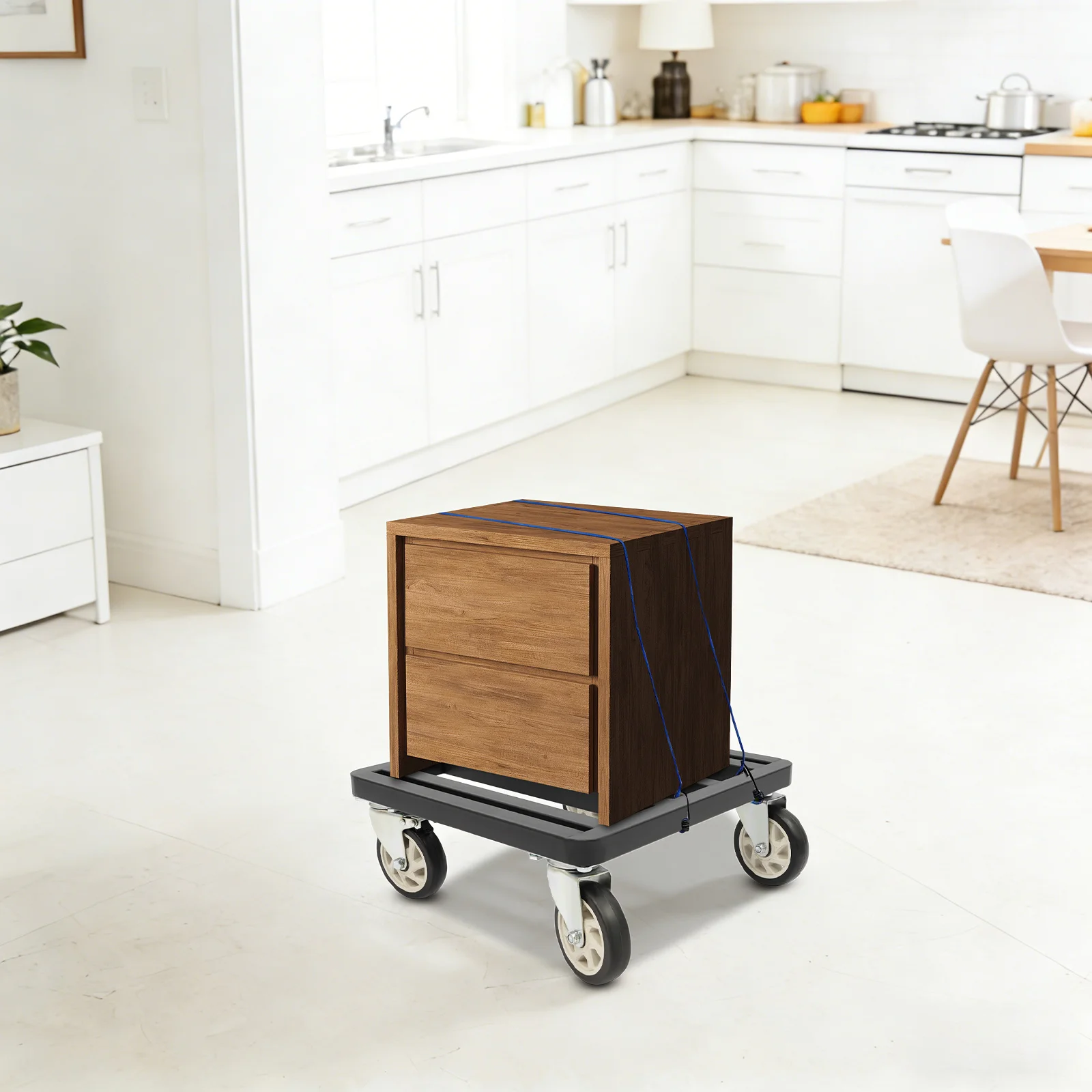 

Тележка для перемещения мебели 18*18 дюймов, черная, прямоугольная, напольная, сверхпрочная, с усиленными ремнями