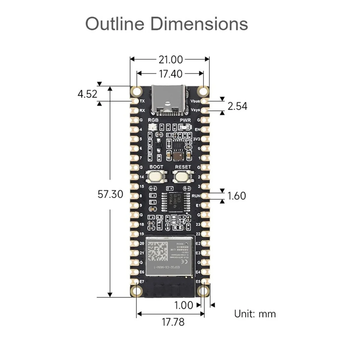 ATP-ESP32 C6 Development Board WiFi 6 Microcontroller ESP32 C6 MINI 1 Module Ondersteunt voor ESP IDF