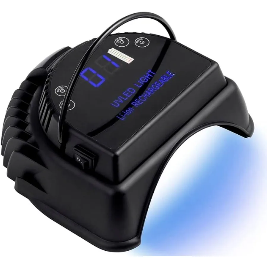 

64W Rechargeable Pro LED Gel Nail UV Light UV LED Nail Lamp Cordless Led Light for Nails Black