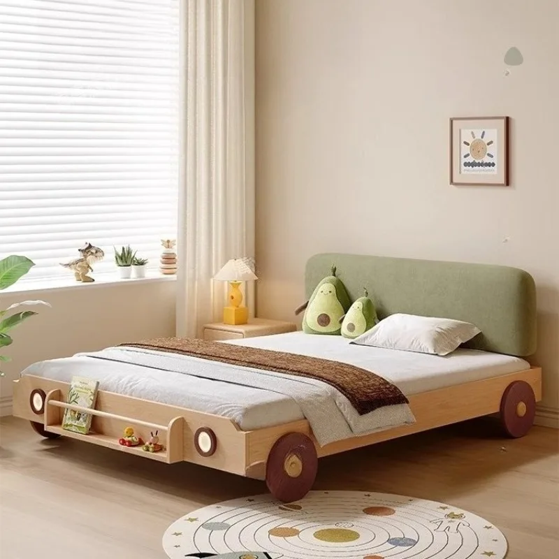 Camas infantiles con forma de coche nórdico, barandillas de seguridad, diseño individual, camas para niños pequeños, estilo moderno, muebles infantiles para el hogar
