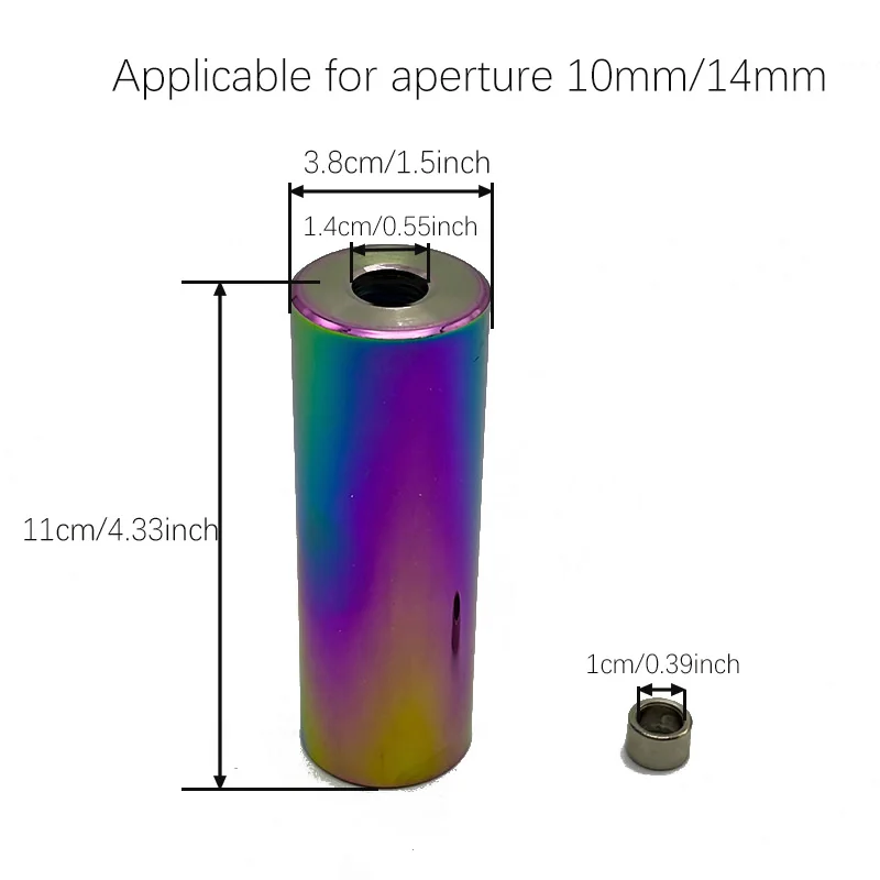 BMX colored pedal tubes, 110mm long, 38mm wide, 14mm/10mm dual-hole universal, made of iron, sturdy and eye-catching.