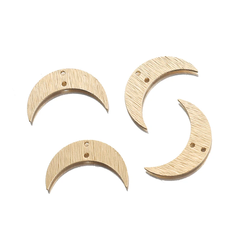 20pcs Textured Brass Charms Moon Crescent Charms For Women DIY Necklace Earrings Jewelry Findings Making