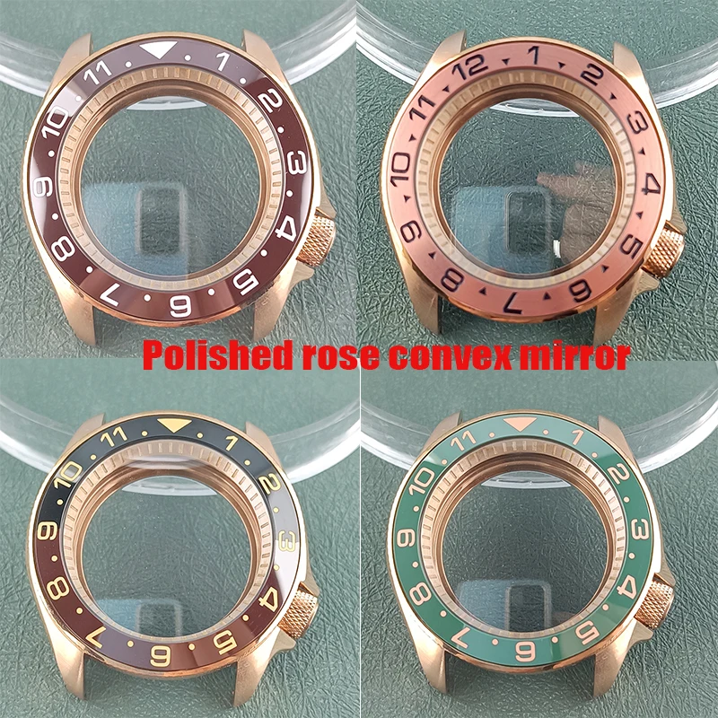 

41mm 120 Click Watch NH34 NH35 NH36 Movement SKX 007 Polished Rose convex Mirror 316L stainless steel sapphire glass