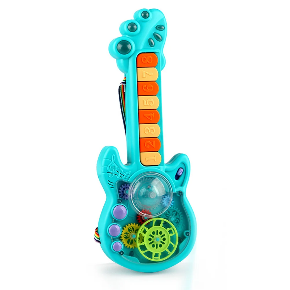 الصوت الكهربائية ضوء الغيتار الاطفال آلة موسيقية مختلط الألوان متعة اللعب التفاعلي عيد ميلاد هدية الكريسماس لعبة الغيتار