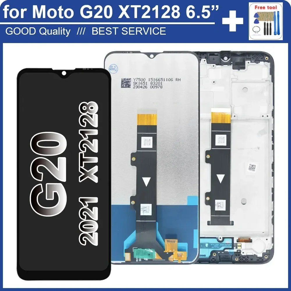 Pop 100% probado LCD para Motorola Moto G20 XT2128 pantalla LCD montaje de pantalla táctil reemplazo para Moto G20 XT2128-1 LCD Woth Fr