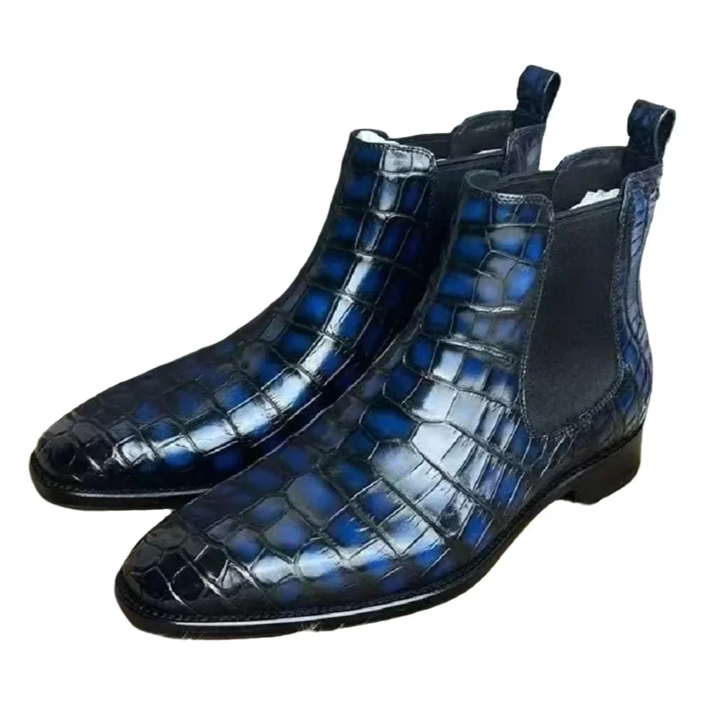 

2025 new arrival crocodile skin Boots men, PDD743