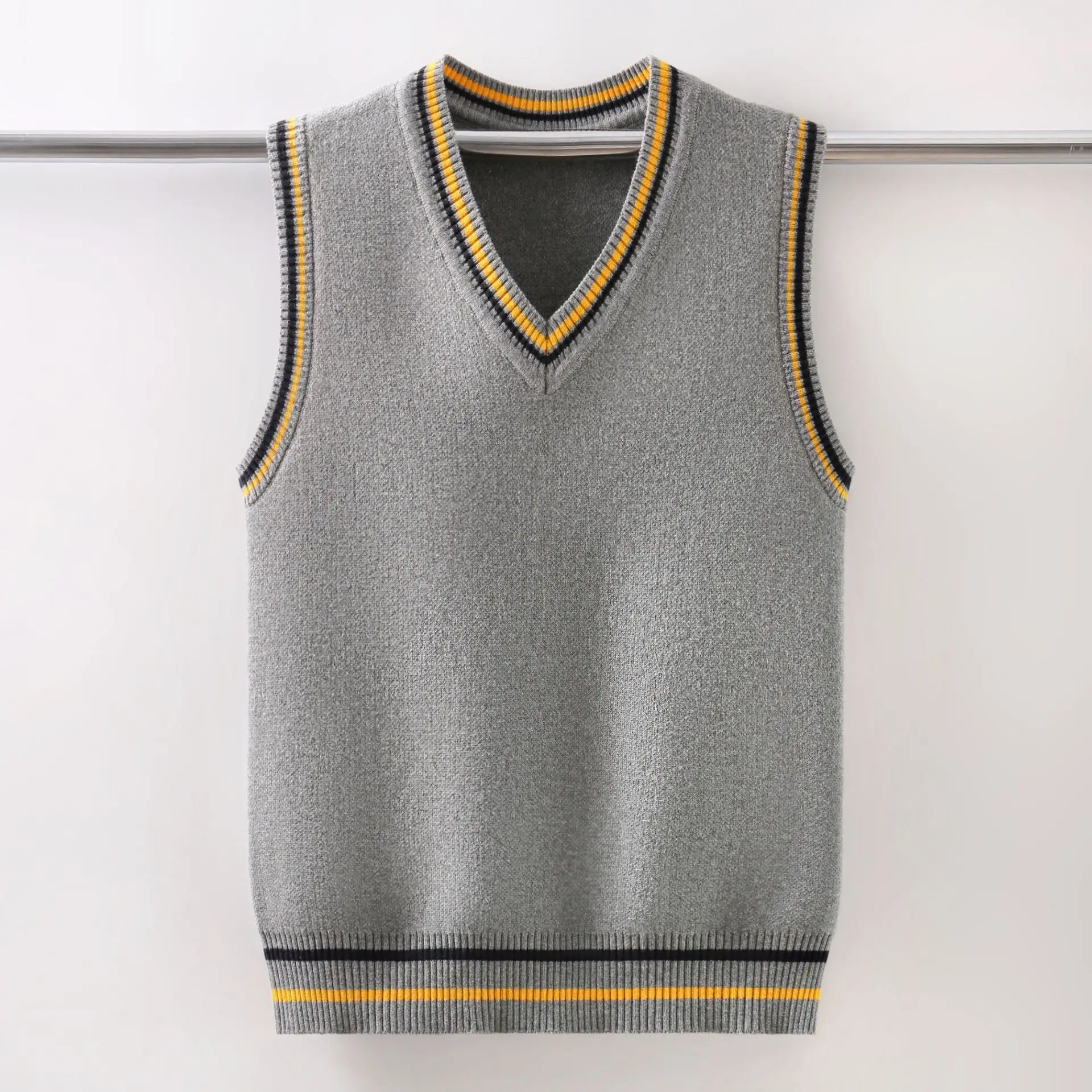 Boys V-Neck School Uniform Vest Spring/Autumn Kids Casual Sleeveless Waistcoat For Boys Girls 120-170 Cm Wear LC479