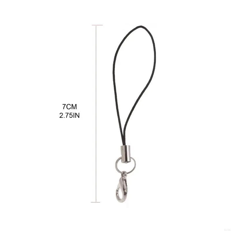 W89C Wireless Earphone Keychain Universal Anti-lost Nylon Lanyard Strap Black