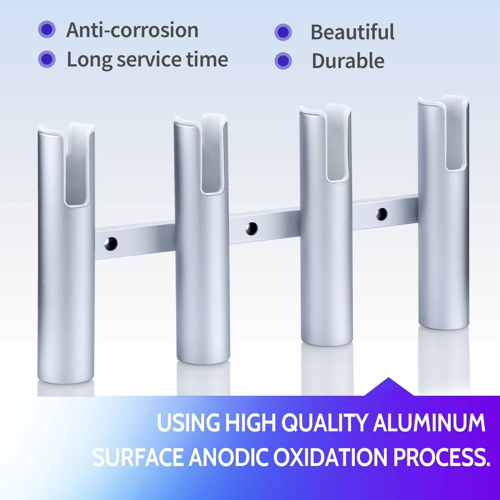 Aluminium Fishing Rod Holder,Rod Holder,Wall-Mounted Rod Rack for Marine Boat, Yacht, Camper,RV