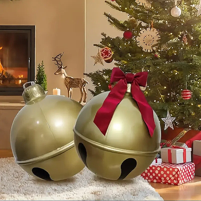 Inflatable Christmas Bell Ball 17.71Inch/23 6 Inch Inflatable Ball Outdoor Yard Decoration Christmas Balloon For Courtyard Decor view 2