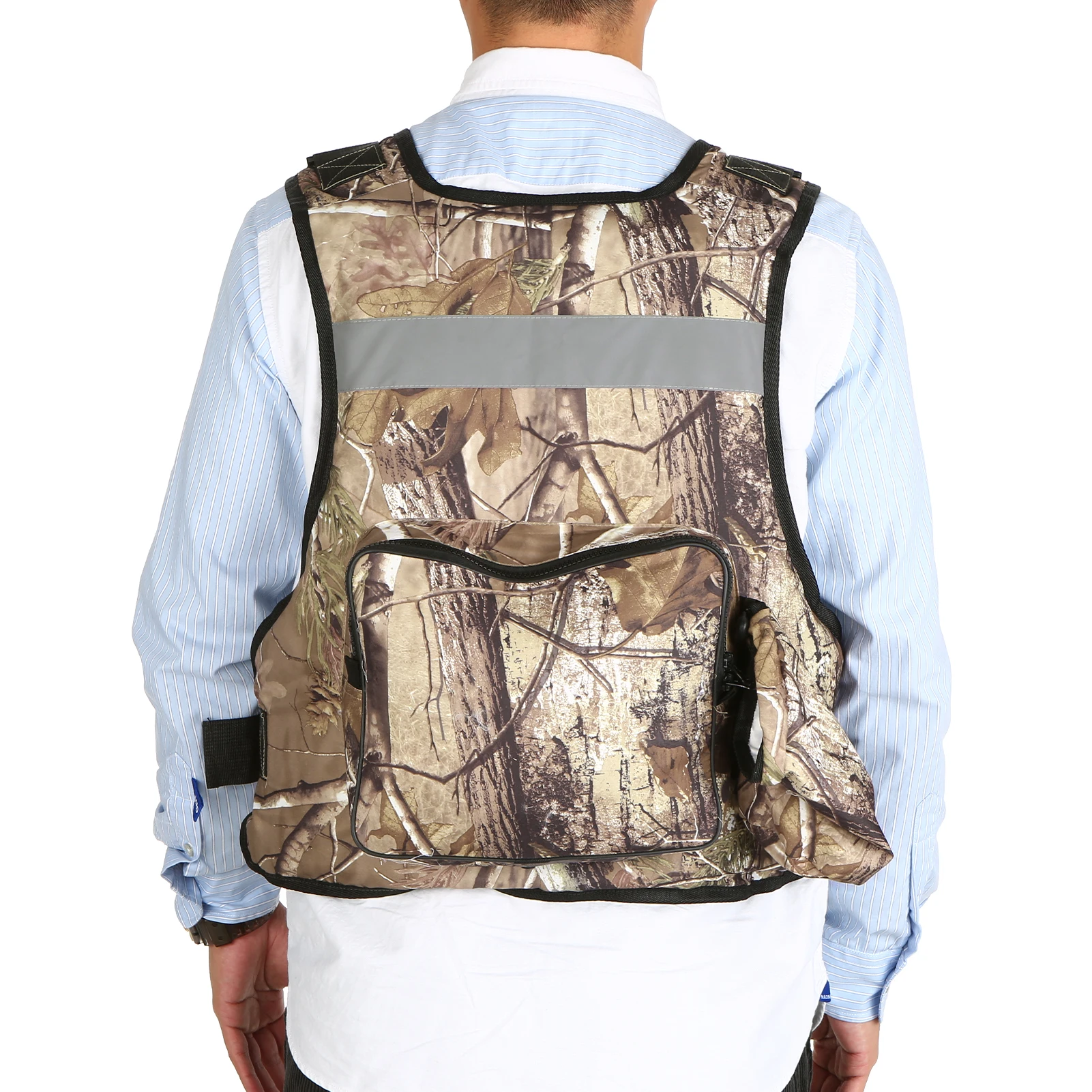 Multi-Pockets Fly Fishing Jacket Buoyancy Vest with Water Bottle Holder for Kayaking Sailing Boating Water Sports