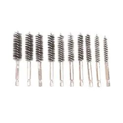 10 Pieces Bore Cleaning Brush Rust Cleaner Assorted bits Brush for Machining