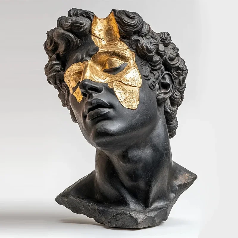 Home European gold painting David avatar office desktop porch ornament broken arm figure sculpture advanced sense