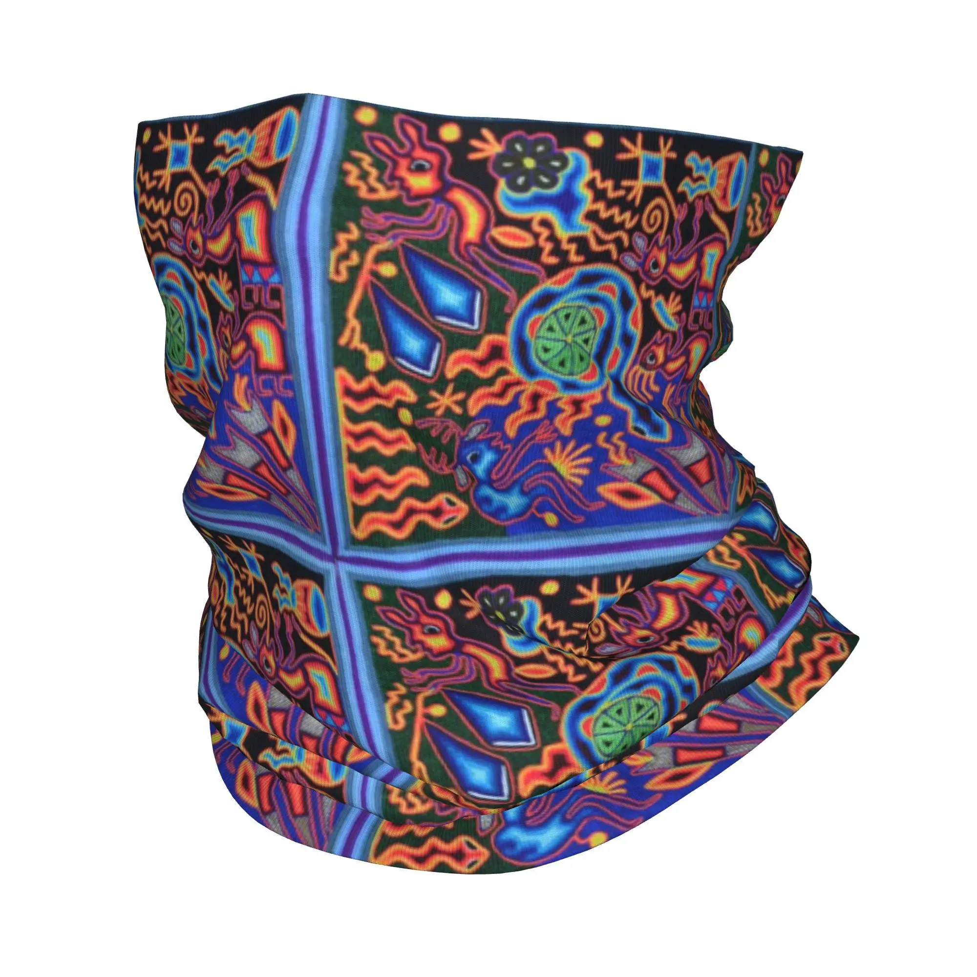 Huichol Dream Bandana غطاء الرقبة قناع مطبوع وشاح بالاكلافا متعدد الاستخدام للرياضات الخارجية