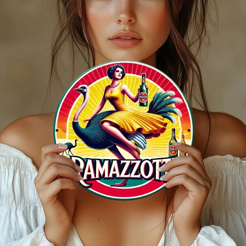 Un cartel publicitario retro vintage de Ramazzotti para bebidas, arte de pared, adecuado para decoración del hogar, cocina, garaje, hotel y oficina.