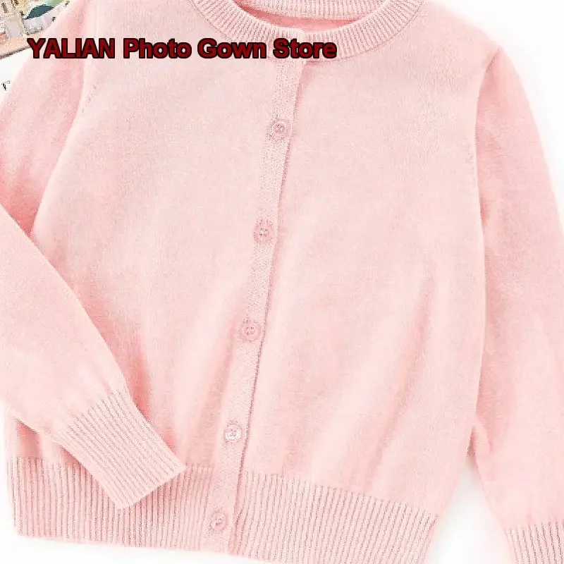 Older Kids Knit 2026 Spring Autumn Solid Color Ultra-Soft Jacket Cotton Parent-Child Outfit Girls