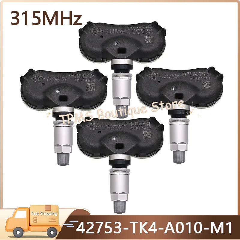 

4 шт., 315 МГц 42753-TK4-A010-M1, система датчиков автомобильных шин, датчик TPMS для Acura TL ZDX, автомобильные аксессуары
