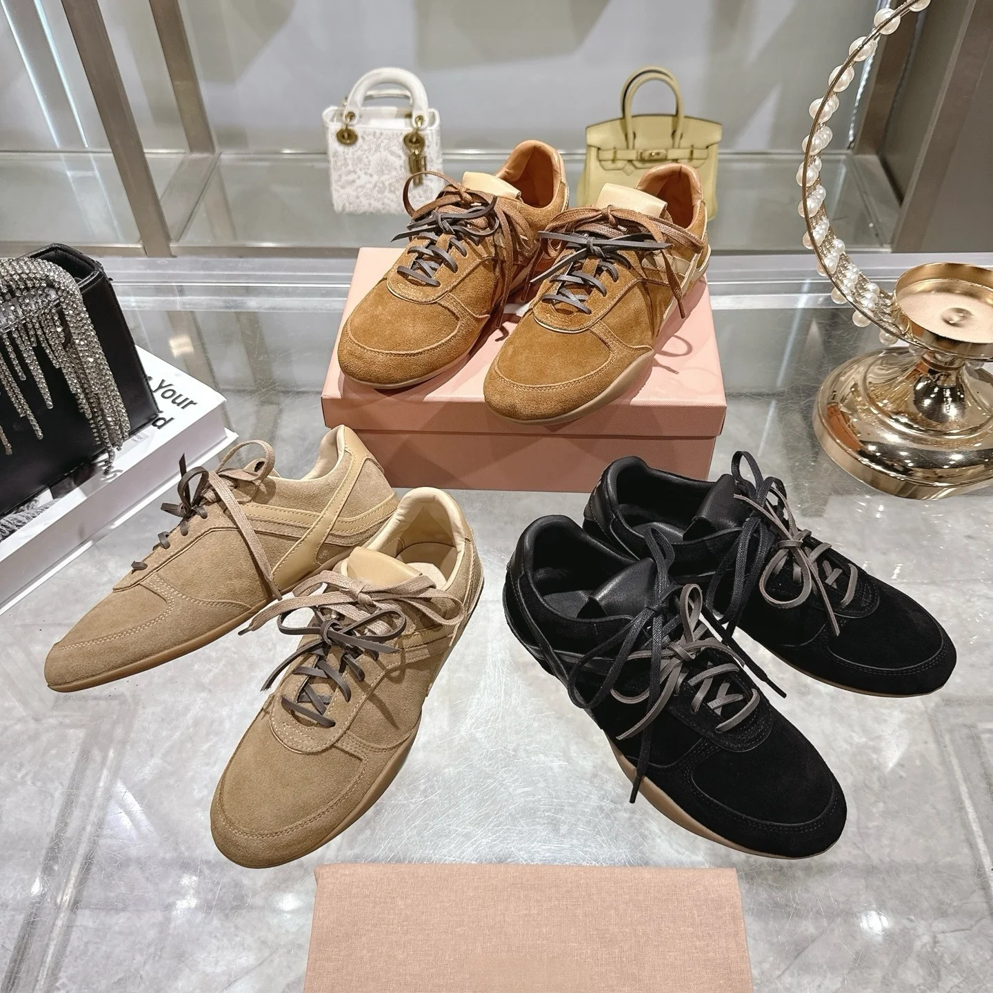 

Designer Women's Shoes 2025 Autumn and Winter New Retro Round-Toe German Training Shoes Women's Casual Versatile Lace-Up Flat Sneakers