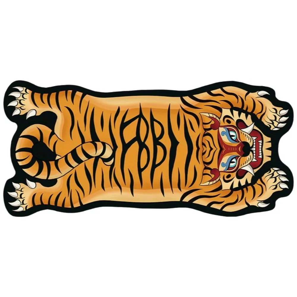 Creative Diatom Mud Tiger Keyboard Pad Absorbent Non-slip Desktop Keyboard Pad Washable Soft Tiger Skull Floor Mat Kitchen Floor