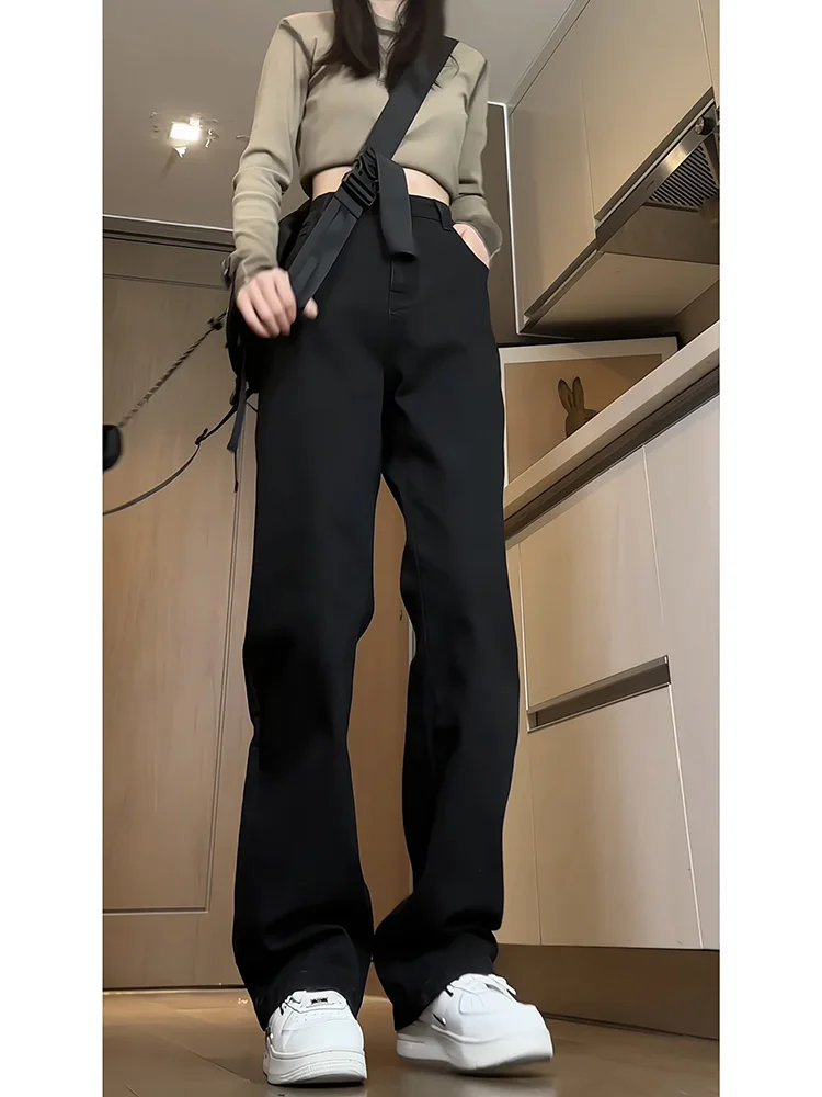 

Джинсы Pure Bla Slim Fit с прямыми штанинами, модные повседневные брюки для мужчин, расклешенные длинные брюки в американском стиле High Street Vibe