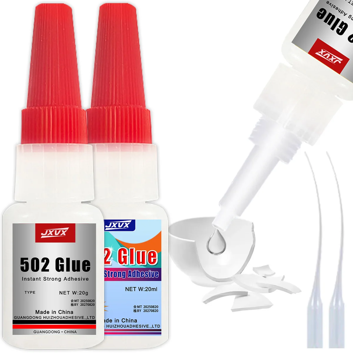 502 Super Glue - High-Strength Quick-Drying Adhesive 5-Pack DIY, Office, Household & Industrial Use Suitable for Metal, Wood, Ceramic, Plastic, Rubber & Leather