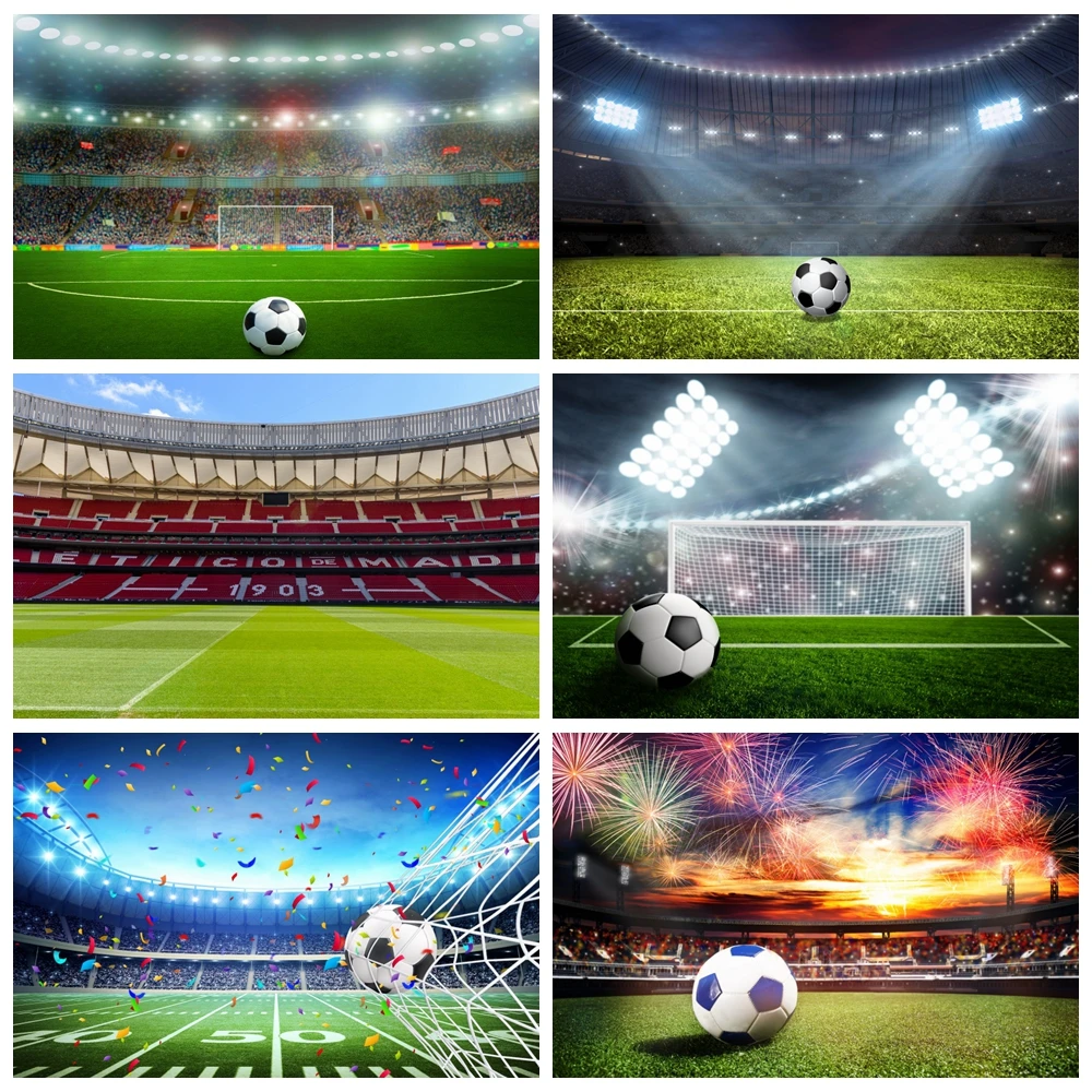 Football Stadium Backdrop Boy Birthday Party Grassland Soccer Field Sports Poster Baby Shower Photography Background Banner