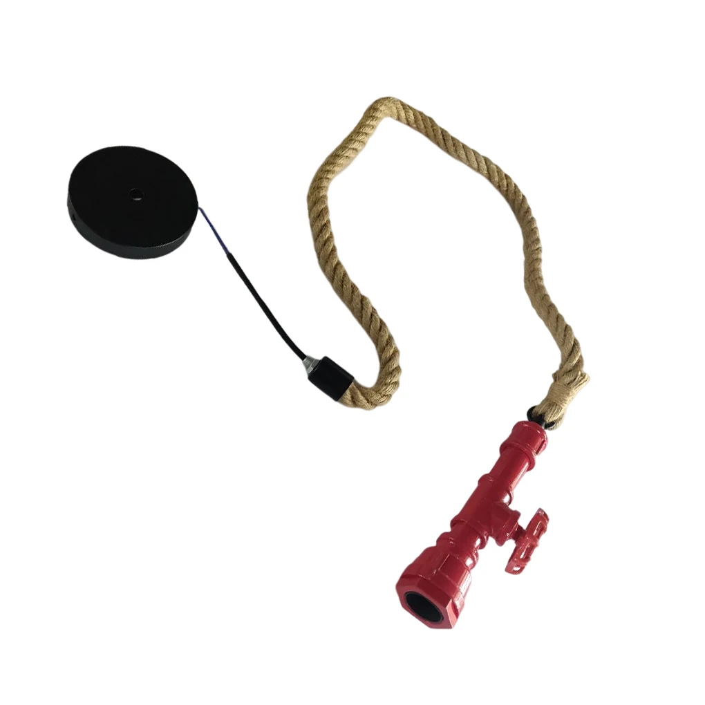 

Потолочный светильник в винтажном стиле, металлический подвесной светильник для кофейни, подвесной светильник на веревке, декоративное освещение для дома, красный