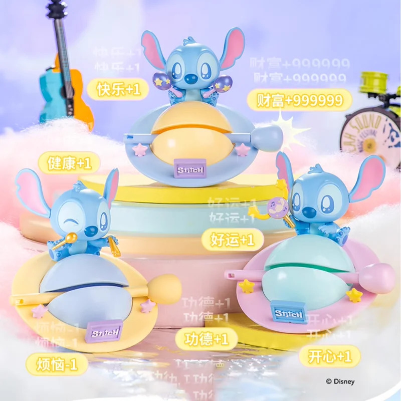 Disney Offizielle Stitch Music Knock Serie Blind Box Sammlung Kleine Handheld Desktop Ornamente Spielzeug Geschenke Telefon Halterung Nettes Spielzeug