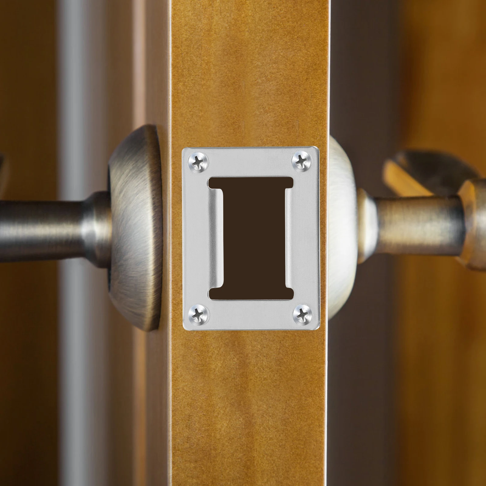 

20 Pcs Door Frame Stainless Steel Lock Body Guide Plate Metal Latch Reinforcement