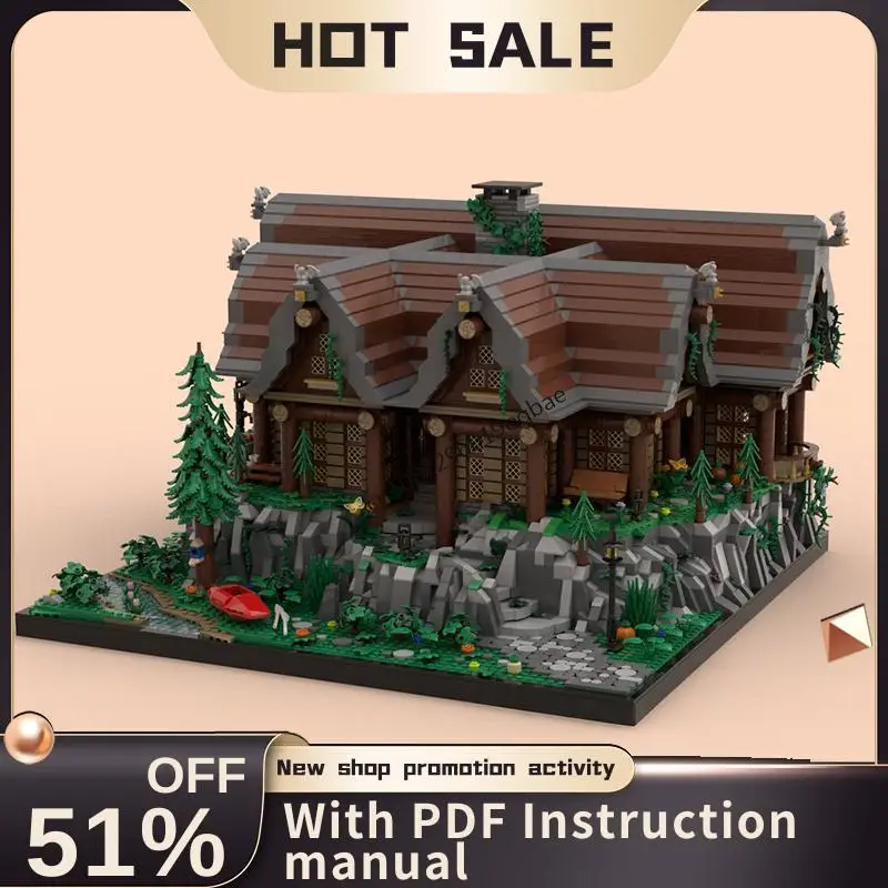 New 8440Pcs Moc European Medieval Street View Rustic Mountain Model Diy Creative Ideas Child Toys Birthday Gifts Custom Puzzles