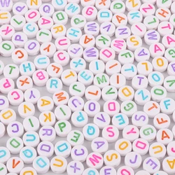 100-500PCS Colorful Round A-Z Alphabet Letter Acrylic Loose Spacer Beads for Jewelry Making Diy Bracelet Necklace Accessories