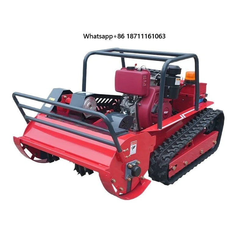 All Terrain Remote Control Crawler Lawn Mower Orchard Slope Weeder Agricultural Gas Grass Cutting Robot