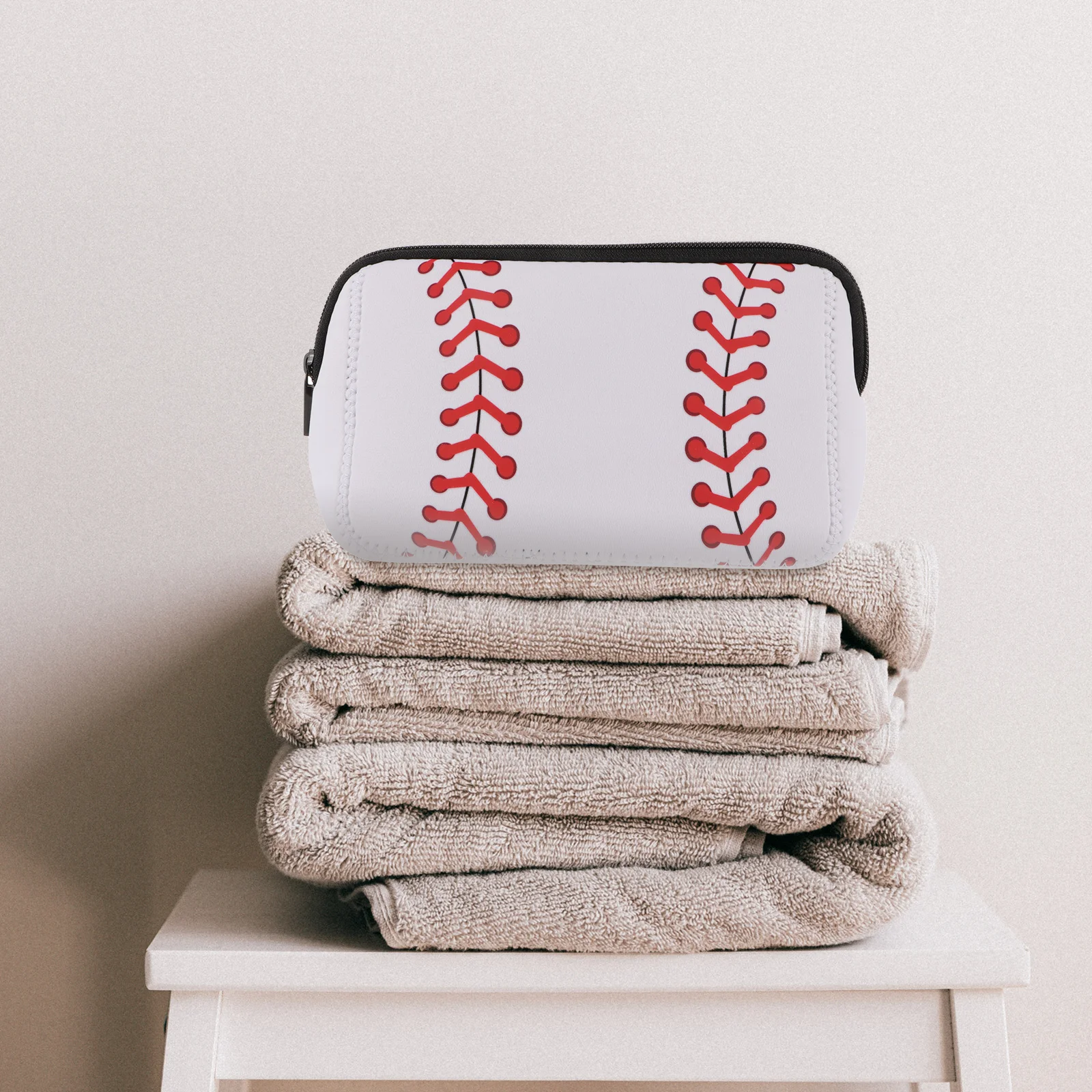 

2pcs Baseball Pattern Makeup Bags Travel Pouches Zipper Organizer For Women Bag Toiletry Pencil Coin Purse Gym