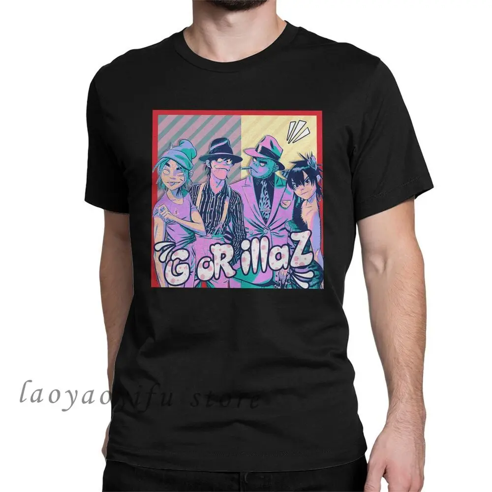 Men Fashion TShirt Funny Timothee Chalamet Graphic Tshirts Gorillaz Male TShirt 90s Vintage Short Sleeve Tee Men Clothing Shirt