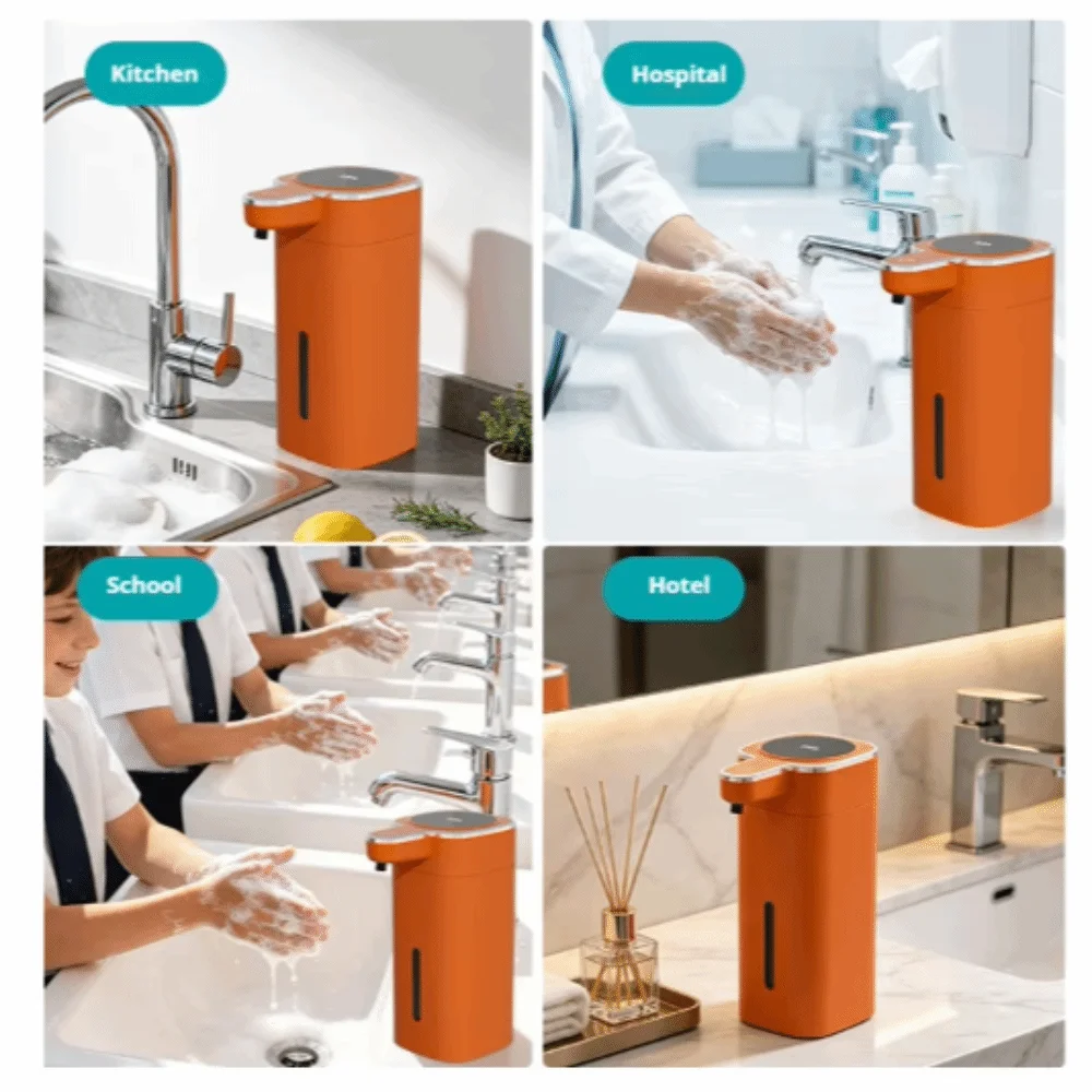 420ml Capacity Automatic Sensor Soap Dispenser USB Rechargeable Liquid/Foam Hand Sanitizer Dispenser Desktop Compatible