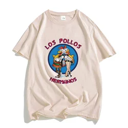 Los Pollos Hermanos T-shirt 100% Cotton T Shirt Men/women Summer Casual Shirts Cartoon Graphic Tshirt Prevalent Manga Clothes