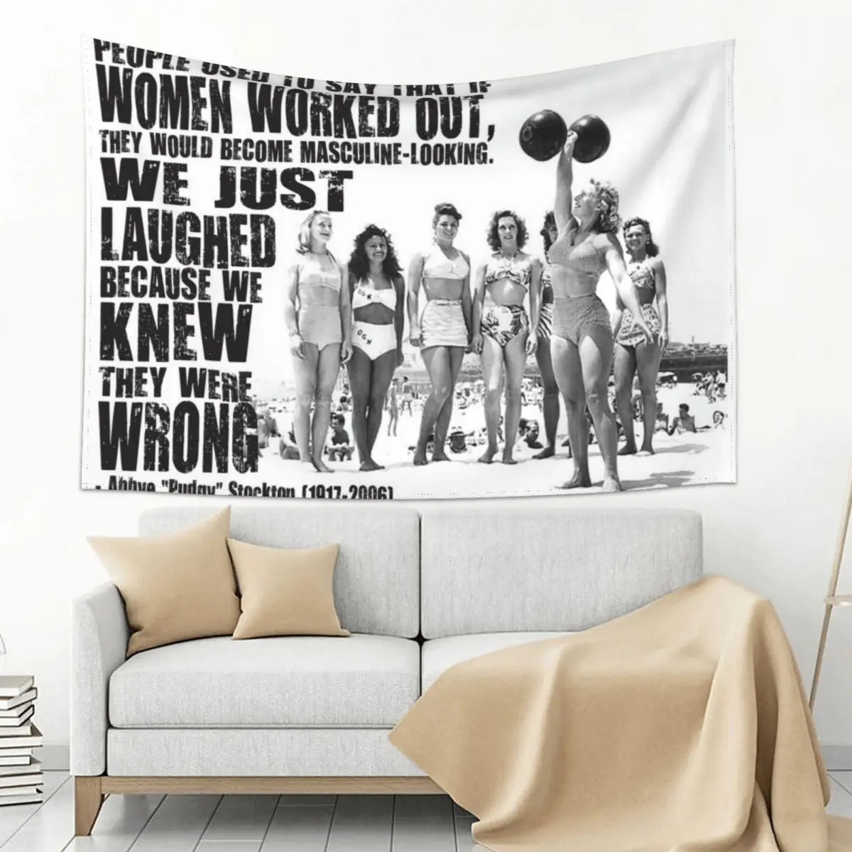 

Abbye Pudgy Stockton Women's Fitness Inspirational Quote Tapestry Bedroom Decoration Bedroom Deco Wall Decoration Tapestry
