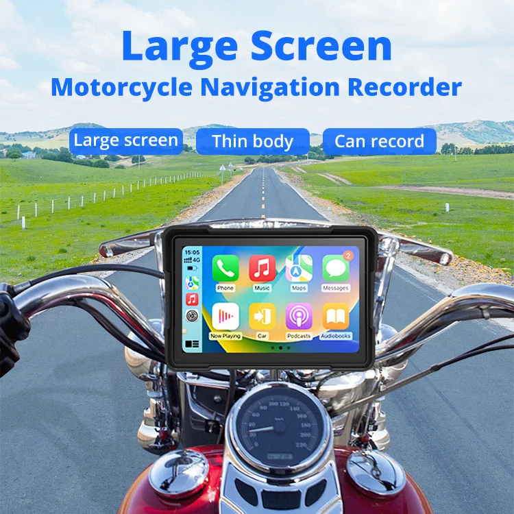 For SUNWAYI Custom Waterproof Motorcycle Carplay Android Auto 5 