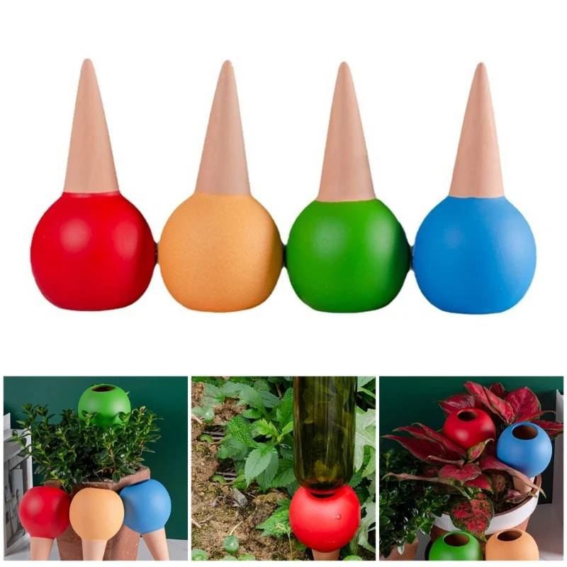 

4Pcs Self Watering Spikes Small Terracotta Watering Stakes Devices Vacation