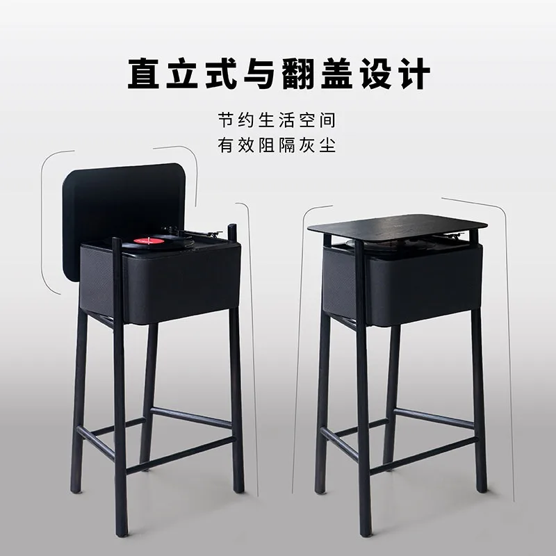 YM-Root vinyl record player, phonograph, integrated floor-to-ceiling wooden stand, Bluetooth speaker, living room