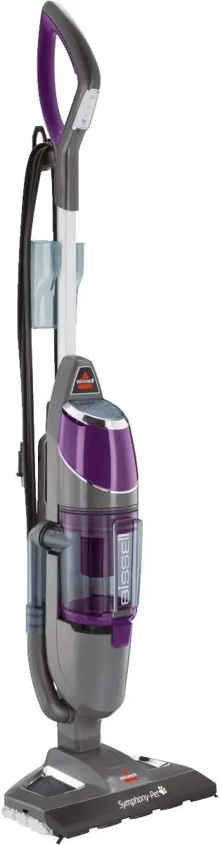 Symphony Pet Steam Mop e aspirapolvere a vapore per pavimenti in legno duro e piastrelle, con panni in microfibra, 1543A, Viola, Sk