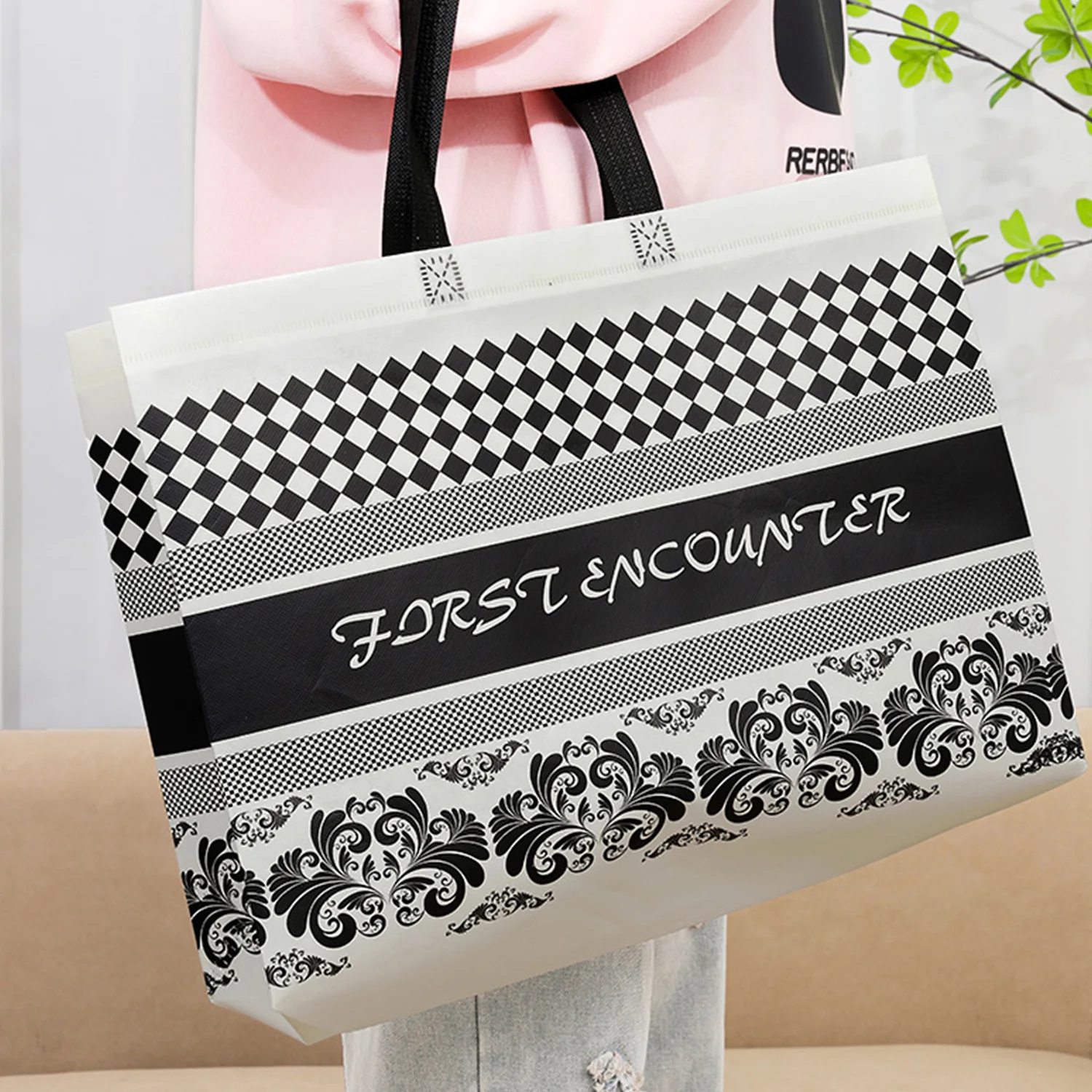 1 PC Non Woven Shopping Bag Large Reusable Storage Bag Tote Waterproof Non Woven Foldable Shopping Bag