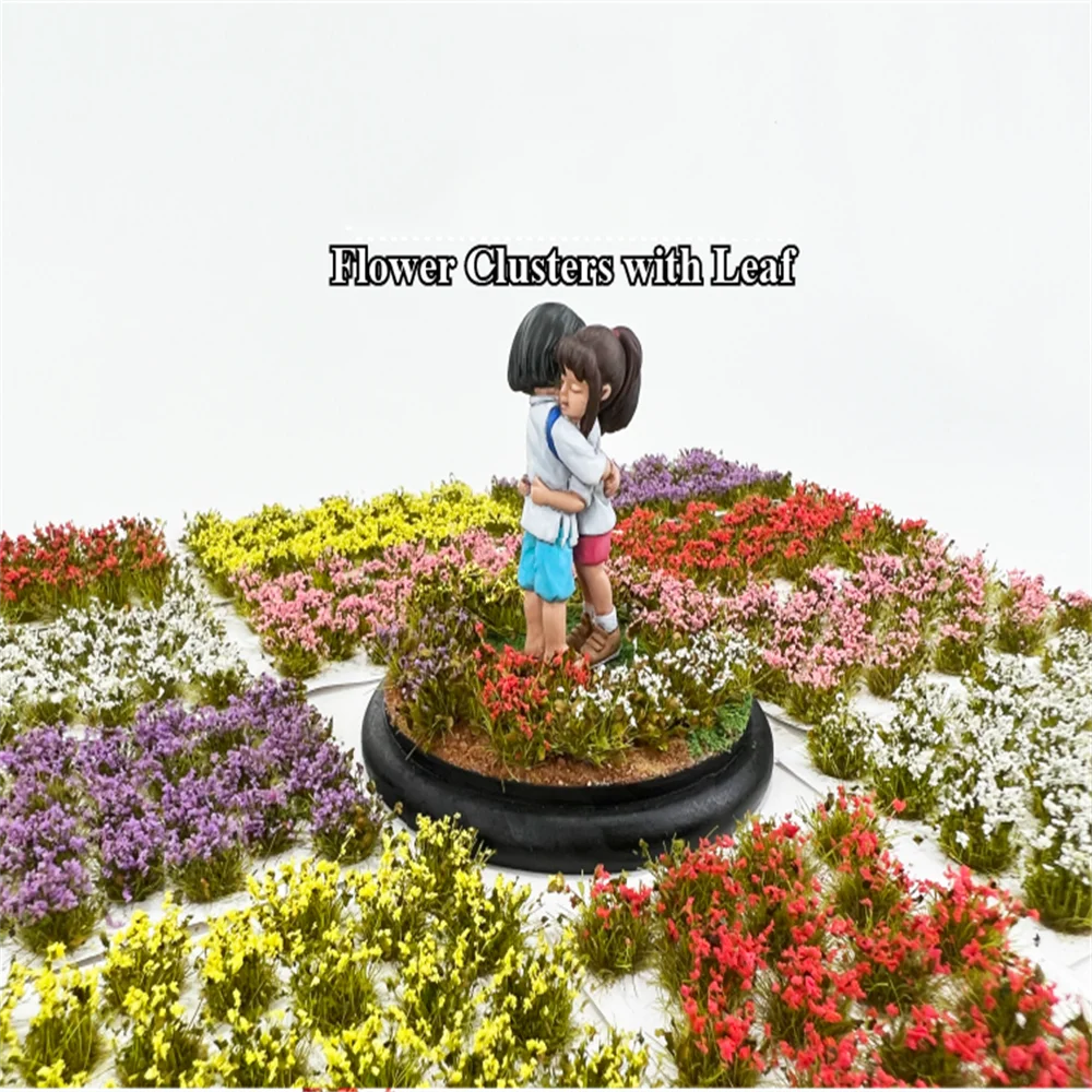 Model Leaves Flower Clusters Miniature Vegetation Sand Table Landscape Building Material Artificial Turf For Train Railway