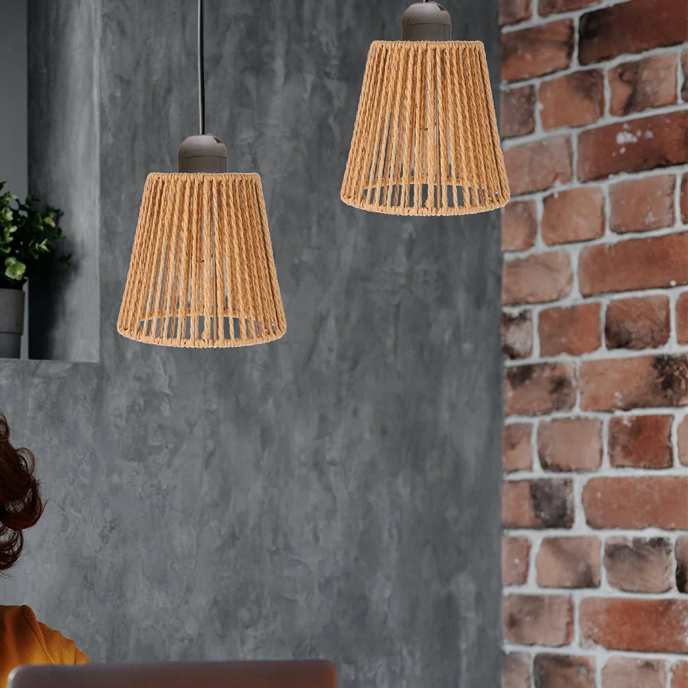 

4 шт., абажуры ручной работы из искусственного ротанга, деревенский бумажный веревочный абажур для E27 E14, подвесной светильник, богемный потолочный светильник, крышка