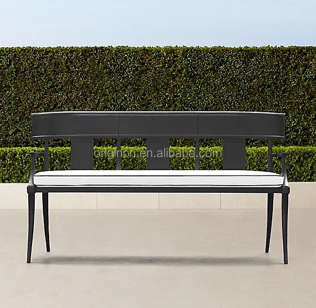 

Luxury Style Classical Bench Patio Outdoor Furniture Relief Durable Aluminum Metal Garden Bench