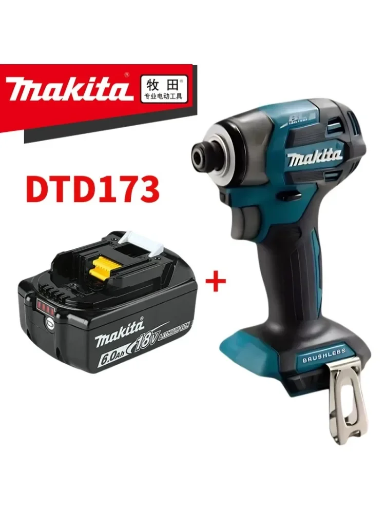 Originele Makita DTD173 18V accu-slagmoersleutel 180Nm koppel 3800 RPM 1/4 inch zeskantboorhouder 3 snelheden professioneel - afbeelding 2